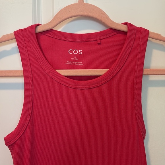 COS Ribbed Tube Tank Midi Dress XS Pink - Picture 6 of 10